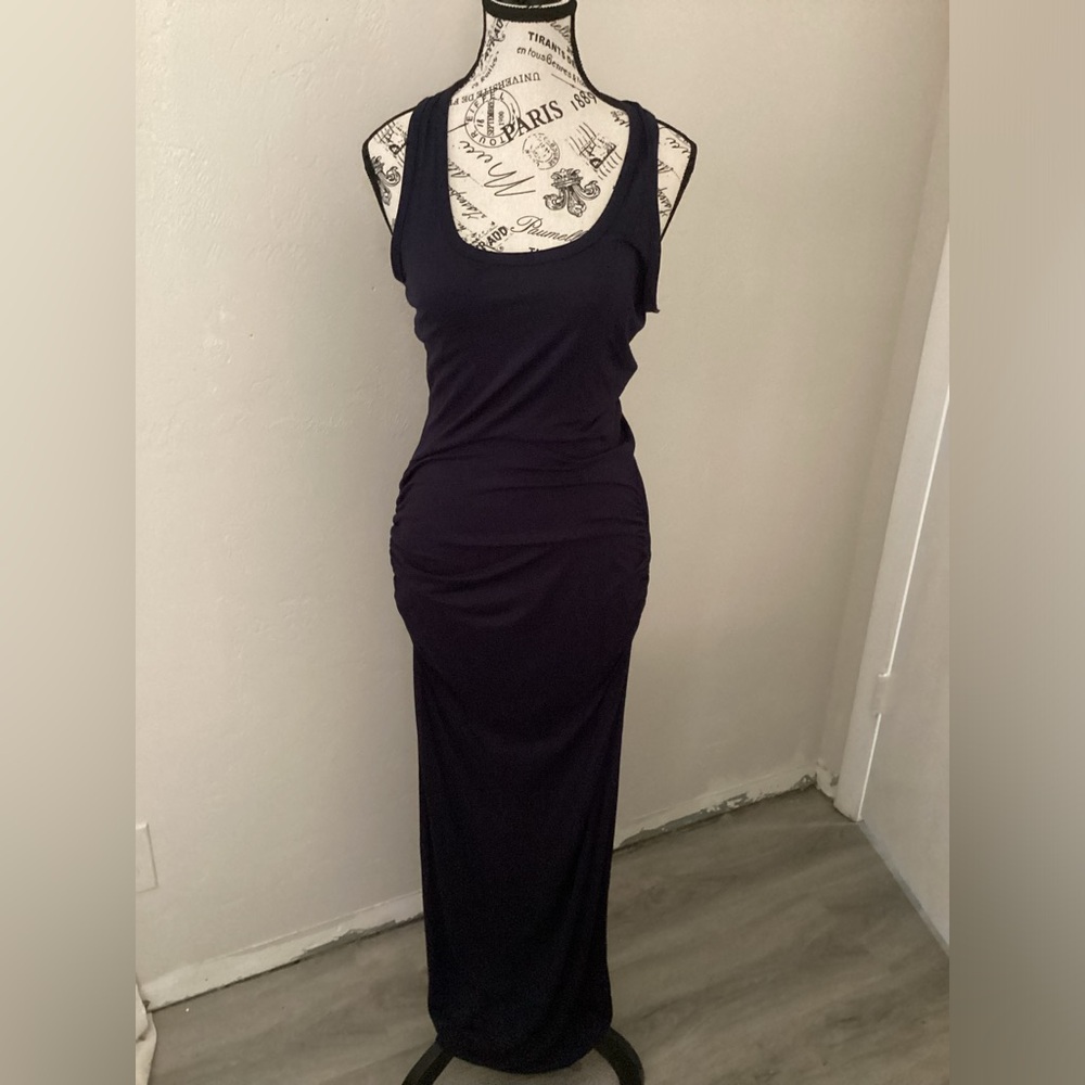 Venus floor length tank dress in navy. Size M